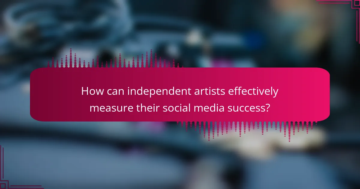 How can independent artists effectively measure their social media success?