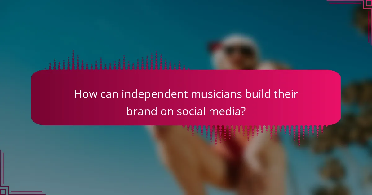 How can independent musicians build their brand on social media?