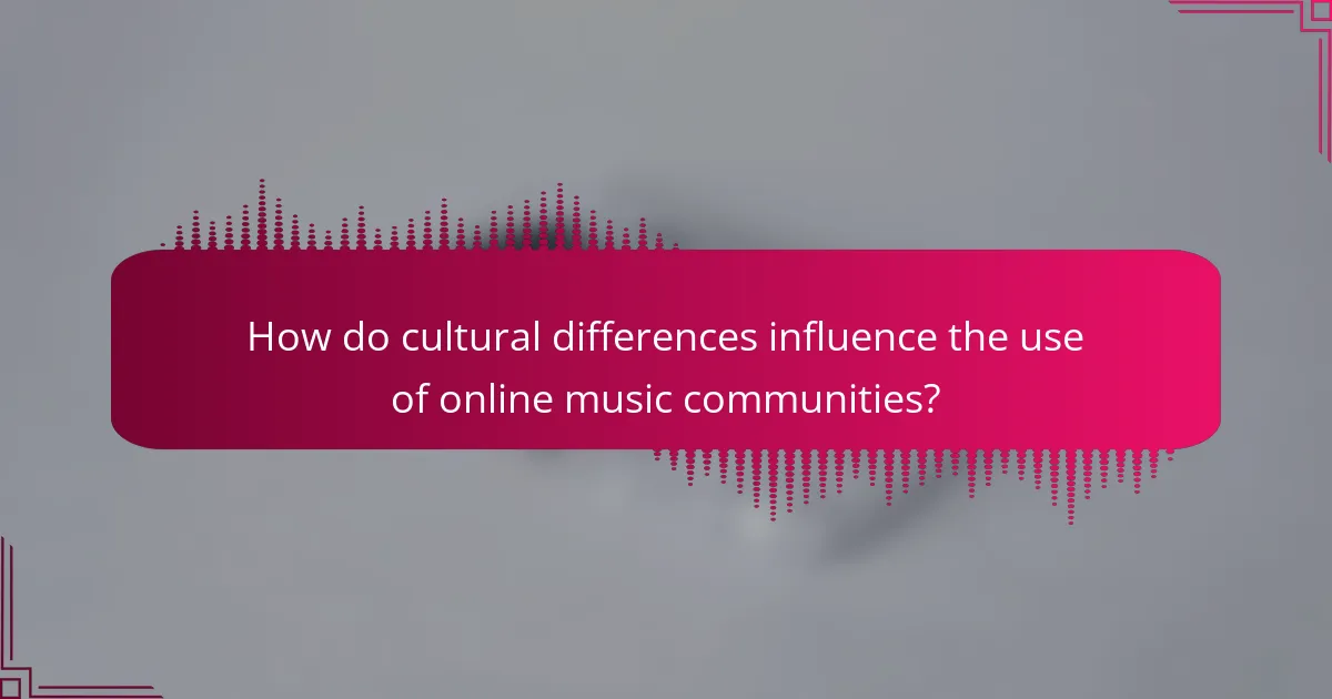 How do cultural differences influence the use of online music communities?