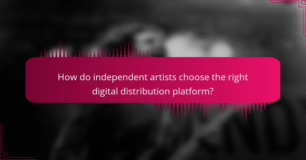 How do independent artists choose the right digital distribution platform?