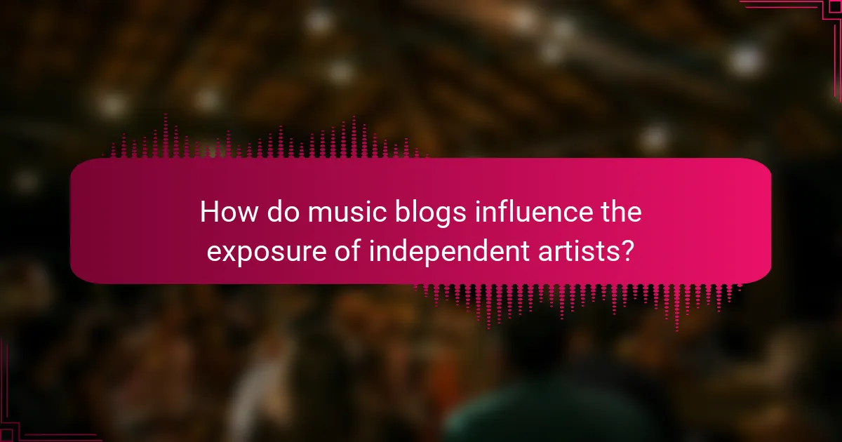 How do music blogs influence the exposure of independent artists?