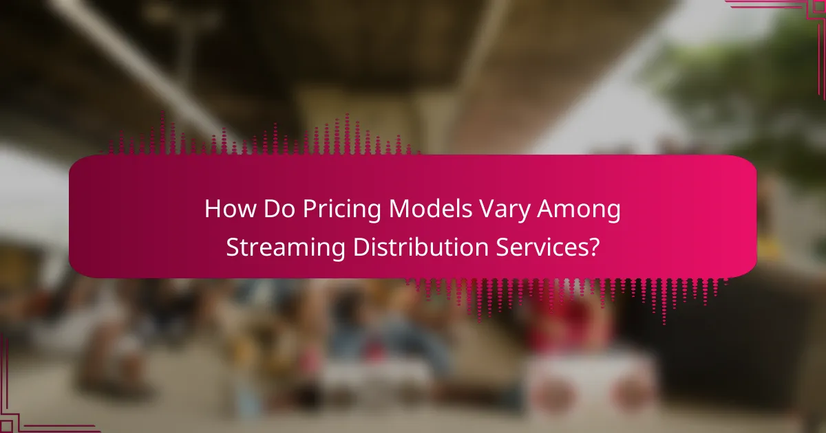 How Do Pricing Models Vary Among Streaming Distribution Services?