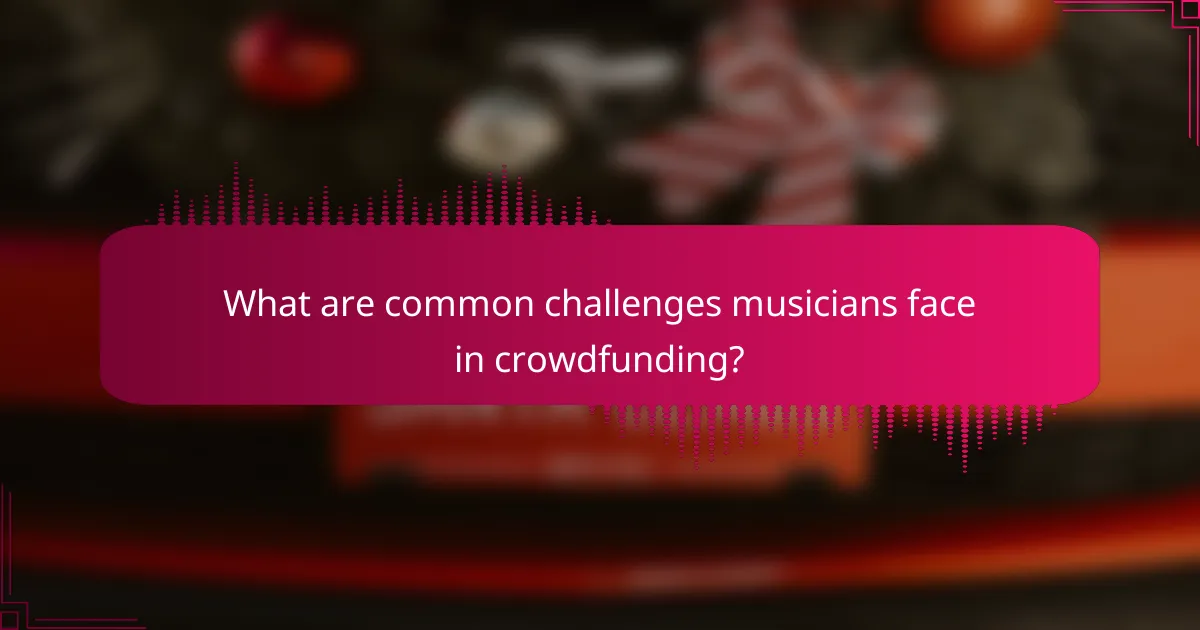 What are common challenges musicians face in crowdfunding?