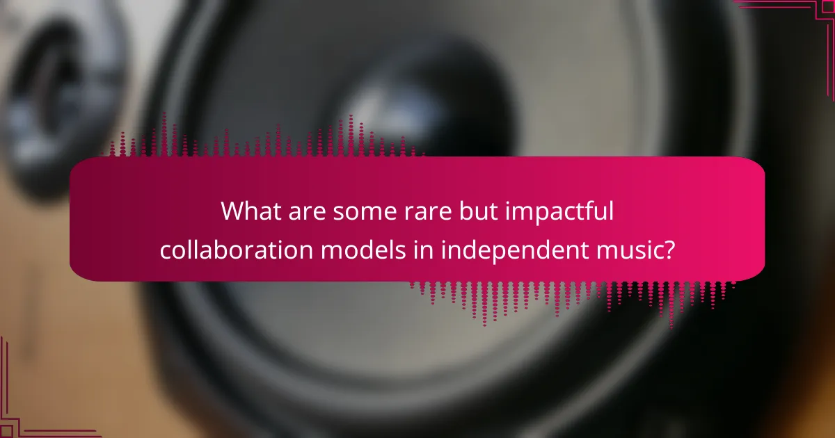 What are some rare but impactful collaboration models in independent music?