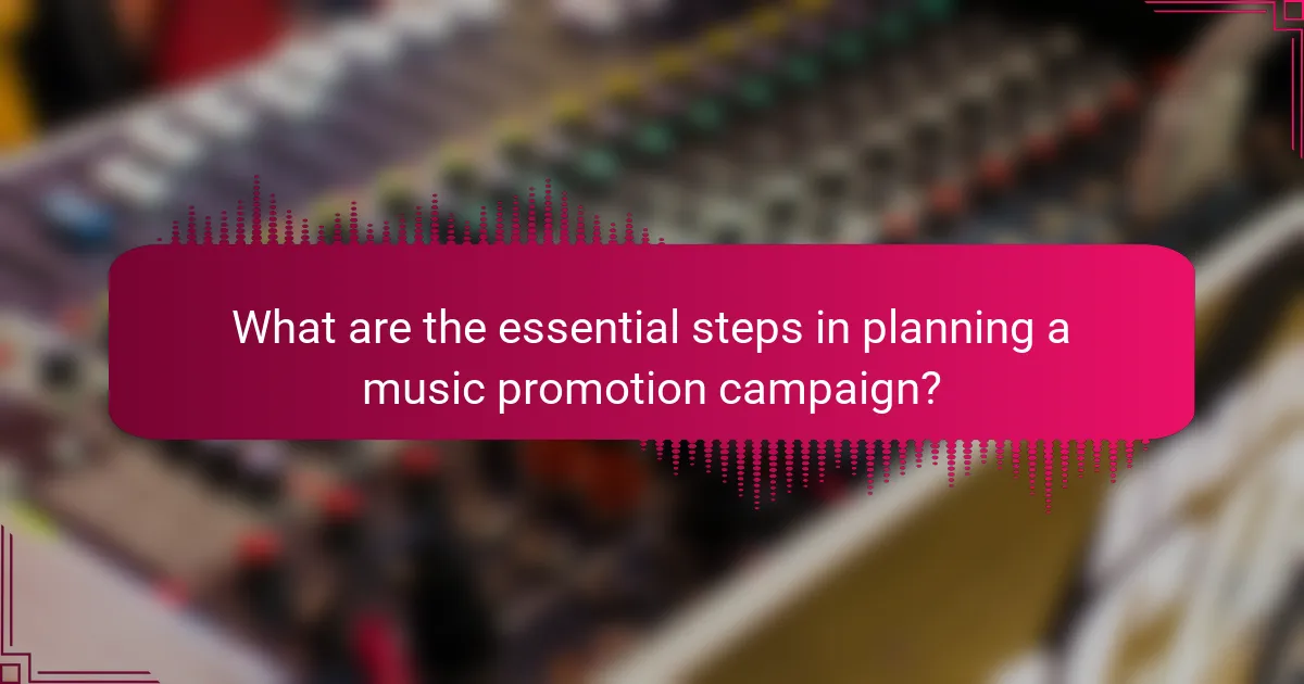 What are the essential steps in planning a music promotion campaign?
