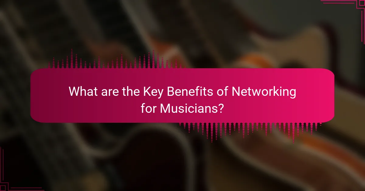 What are the Key Benefits of Networking for Musicians?