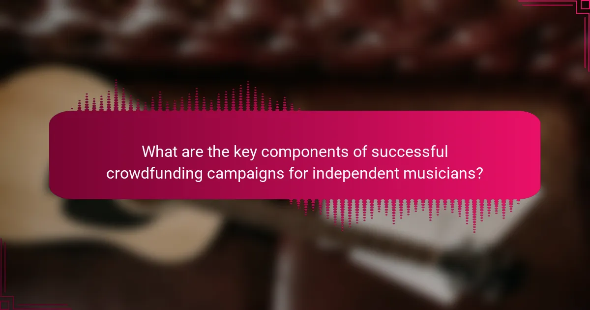 What are the key components of successful crowdfunding campaigns for independent musicians?
