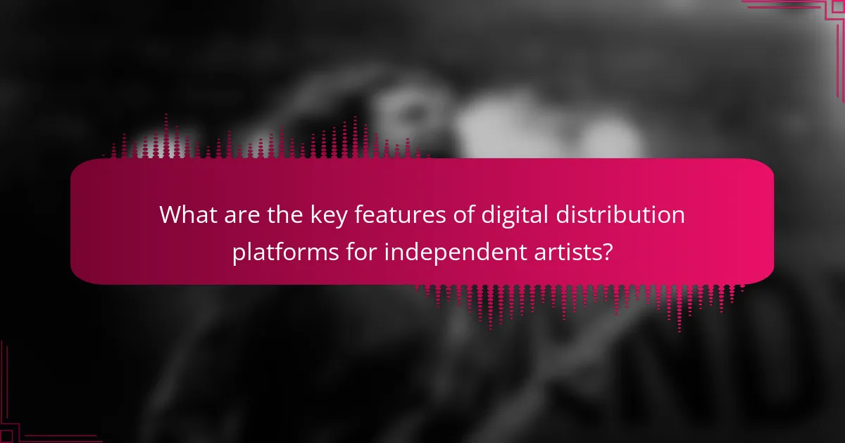 What are the key features of digital distribution platforms for independent artists?