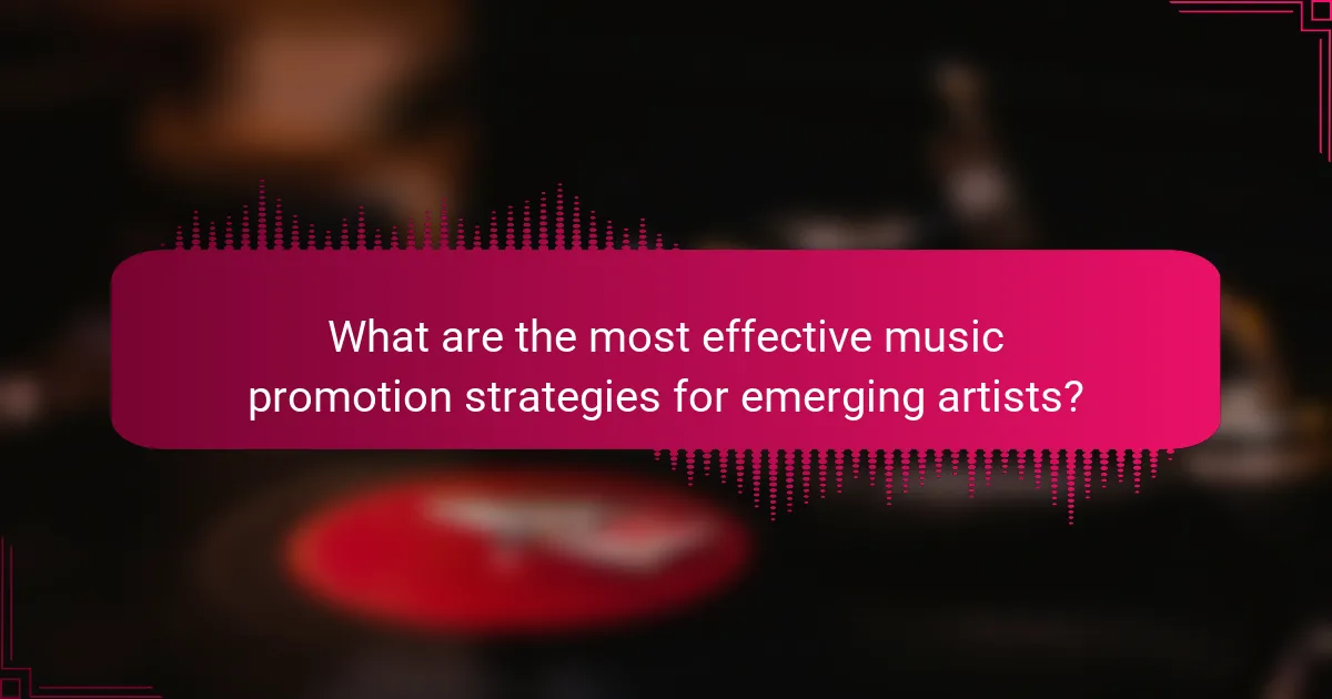What are the most effective music promotion strategies for emerging artists?