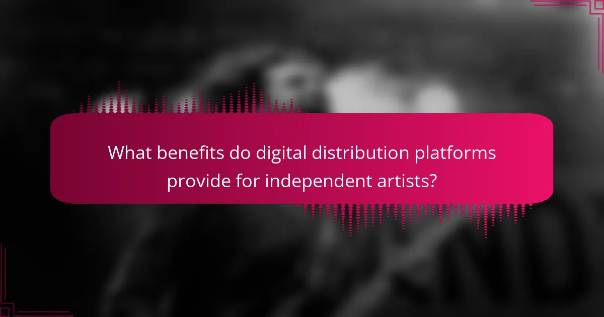 What benefits do digital distribution platforms provide for independent artists?
