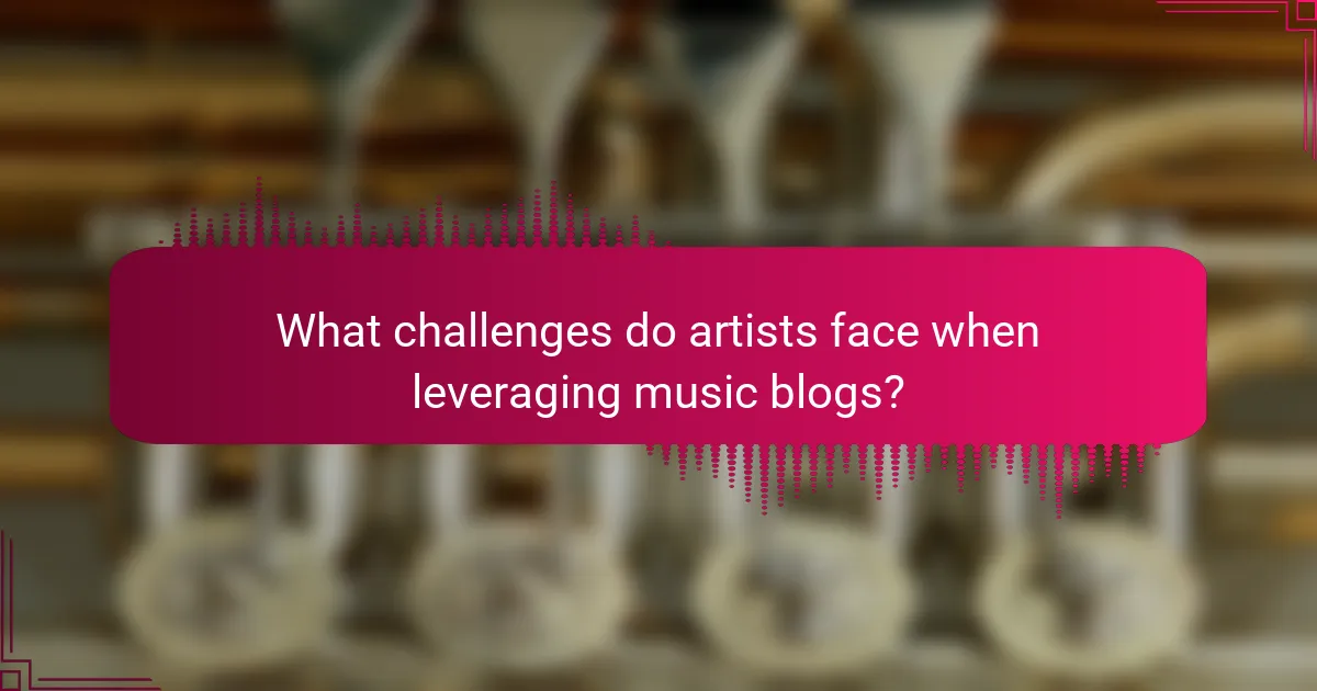 What challenges do artists face when leveraging music blogs?