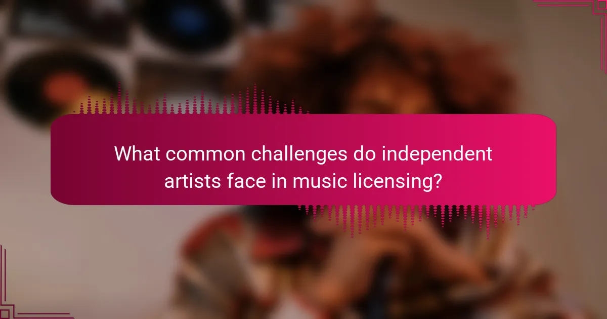What common challenges do independent artists face in music licensing?