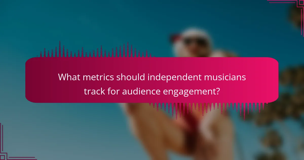 What metrics should independent musicians track for audience engagement?