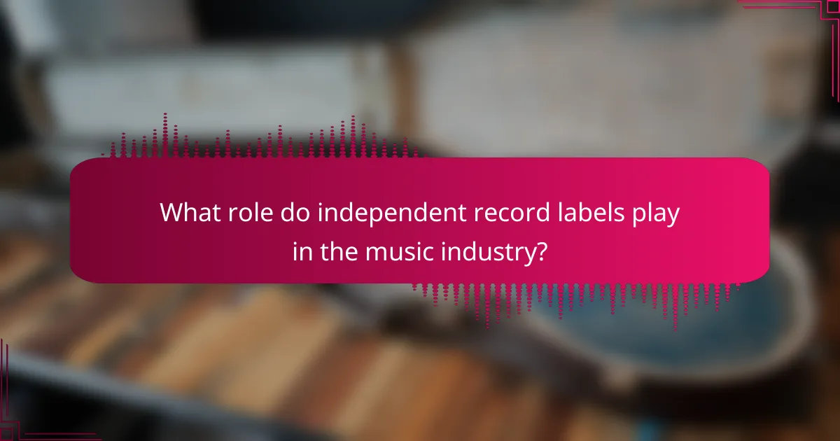 What role do independent record labels play in the music industry?