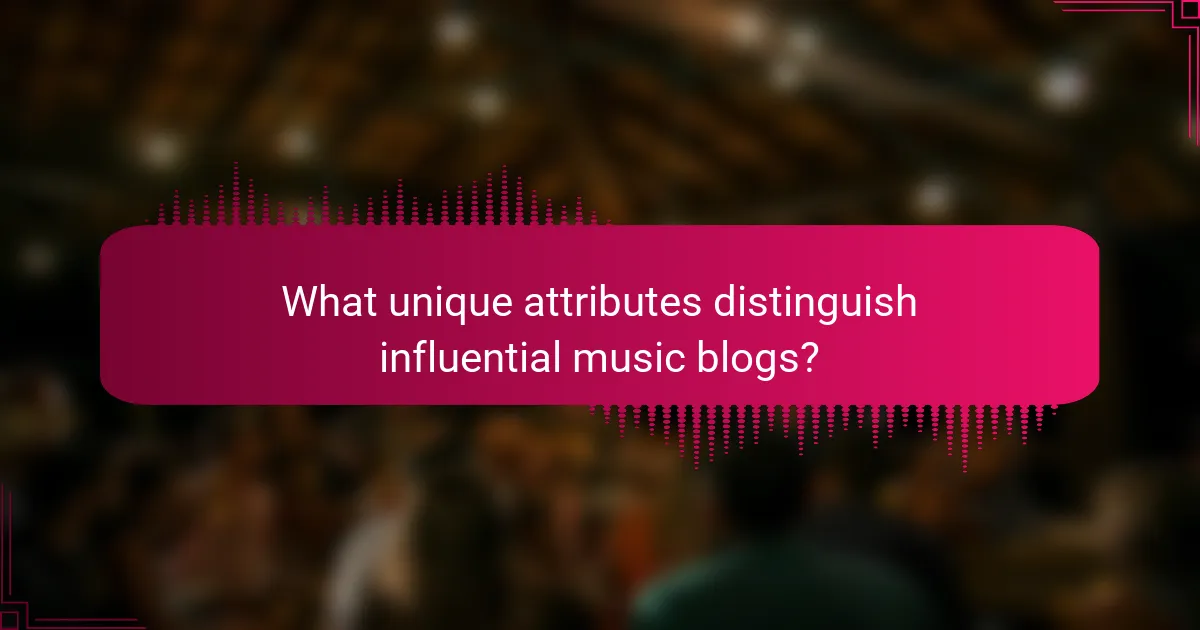 What unique attributes distinguish influential music blogs?