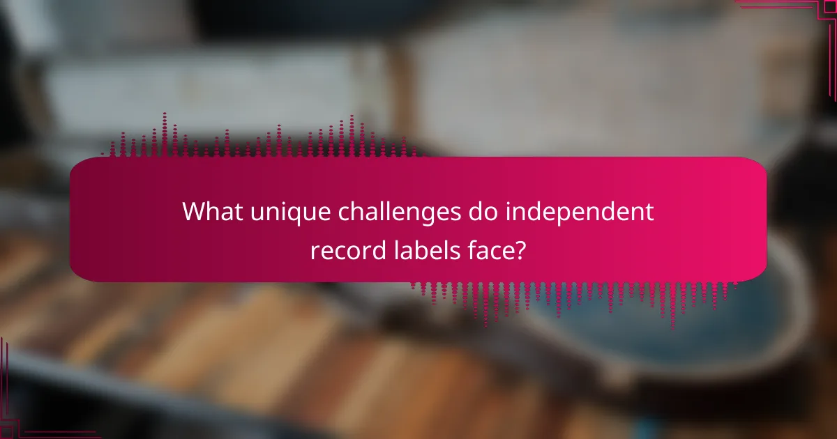 What unique challenges do independent record labels face?