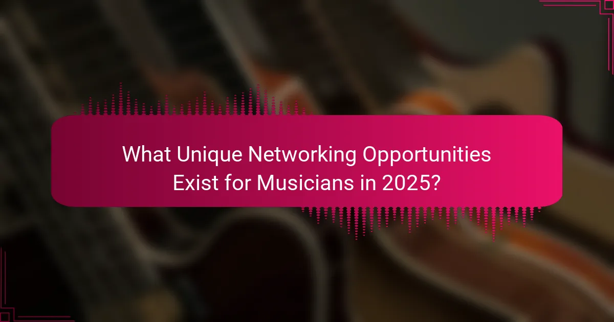 What Unique Networking Opportunities Exist for Musicians in 2025?
