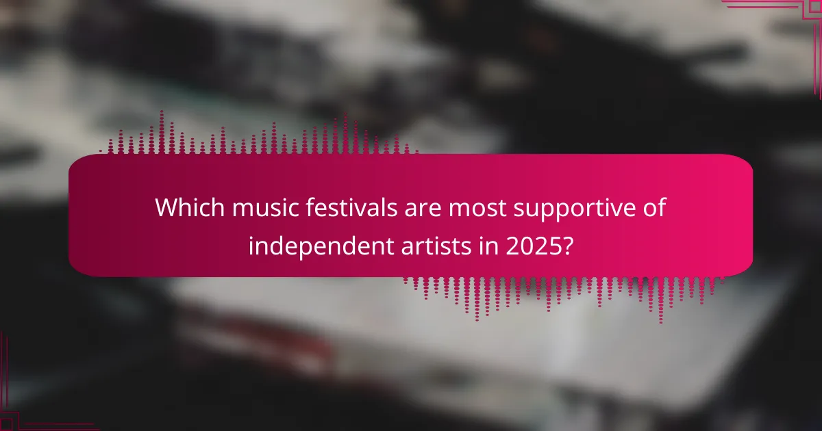 Which music festivals are most supportive of independent artists in 2025?