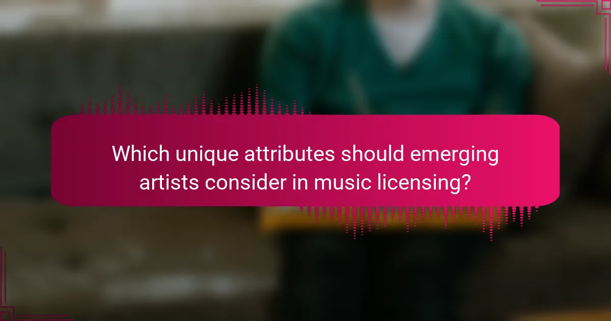 Which unique attributes should emerging artists consider in music licensing?